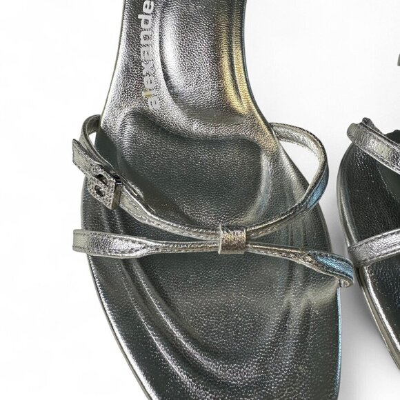 Alexander Wang Silver Lucienne 65 Strappy Slide 37.5 NWT - Picture 6 of 16